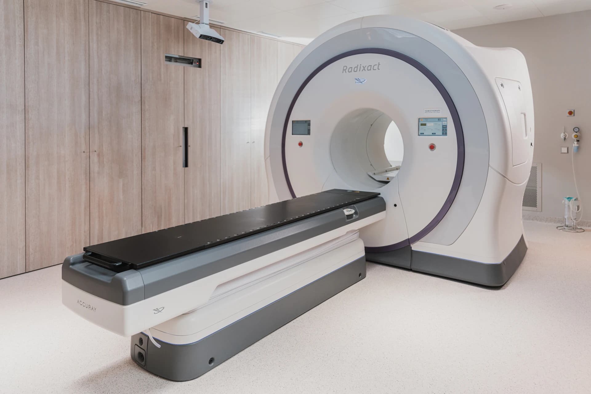 A scanner bore in an imaging suite.