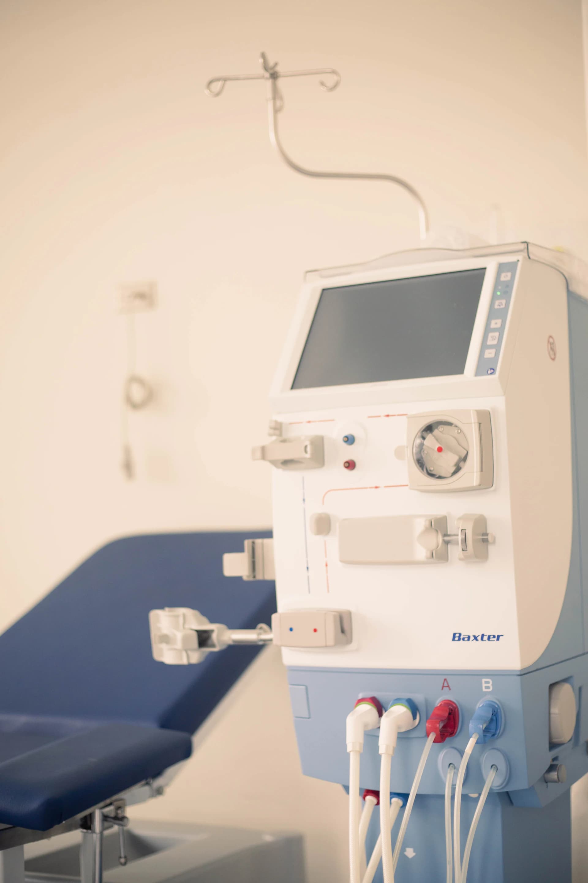 A haemodialysis machine in a treatment bay.